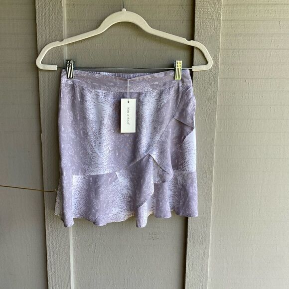 NWT - Sim & Sam Snakeskin Ruffle Mini Wrap Skirt Size: M - Picture 2 of 8